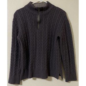 Peregrine Women's XL Long Sleeve 1/4 Zip Pullover Chunky Pure Wool Sweater Gray